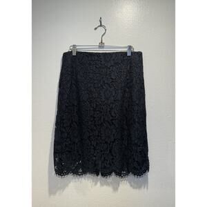Banana Republic Women’s Size 4 Navy Black Lace Skirt Romantic Elegant Glam